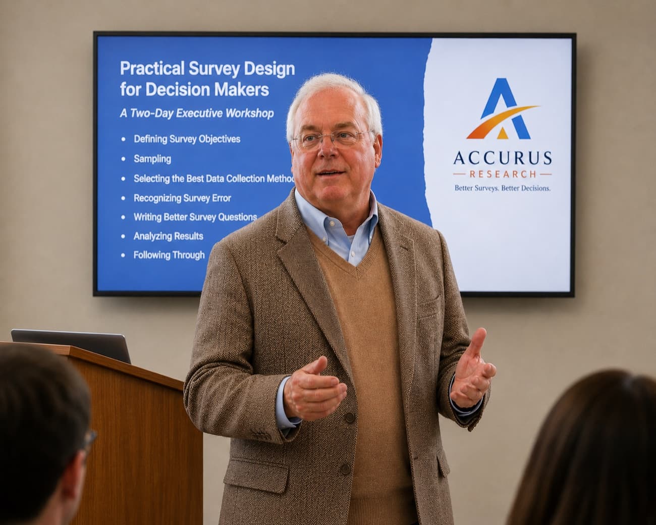 Doug Cox leading a two-day survey research workshop